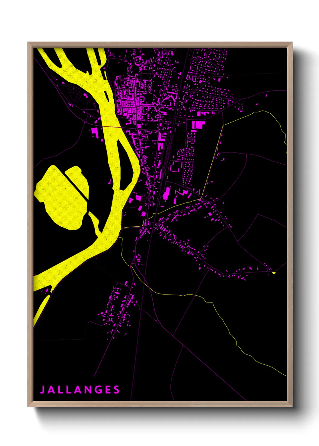 Une affiche de carte sur Jallanges