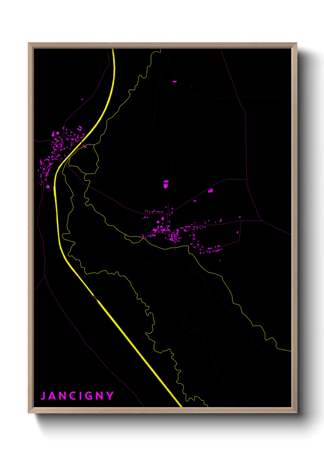 Une affiche de carte sur Jancigny
