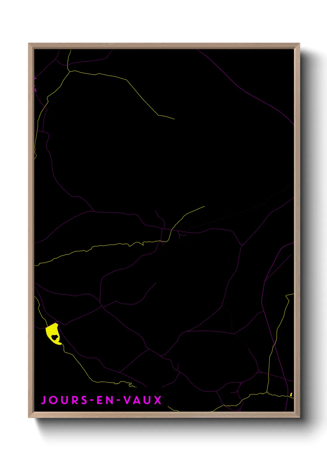 Une affiche de carte sur Jours-en-Vaux