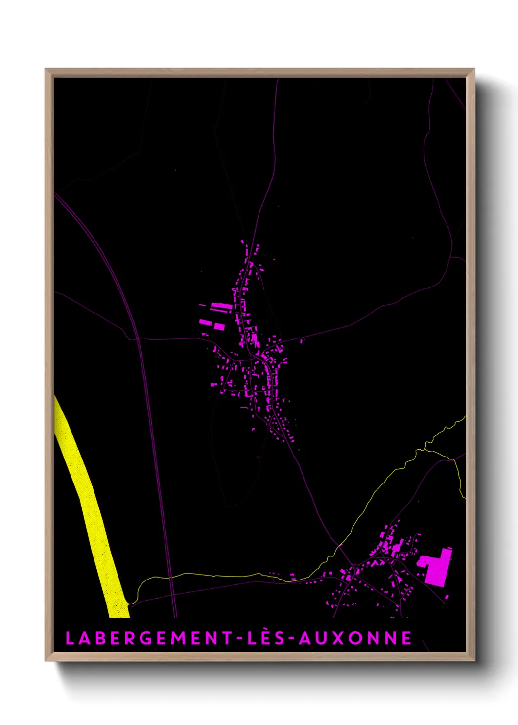 Une affiche de carte sur Labergement-lès-Auxonne