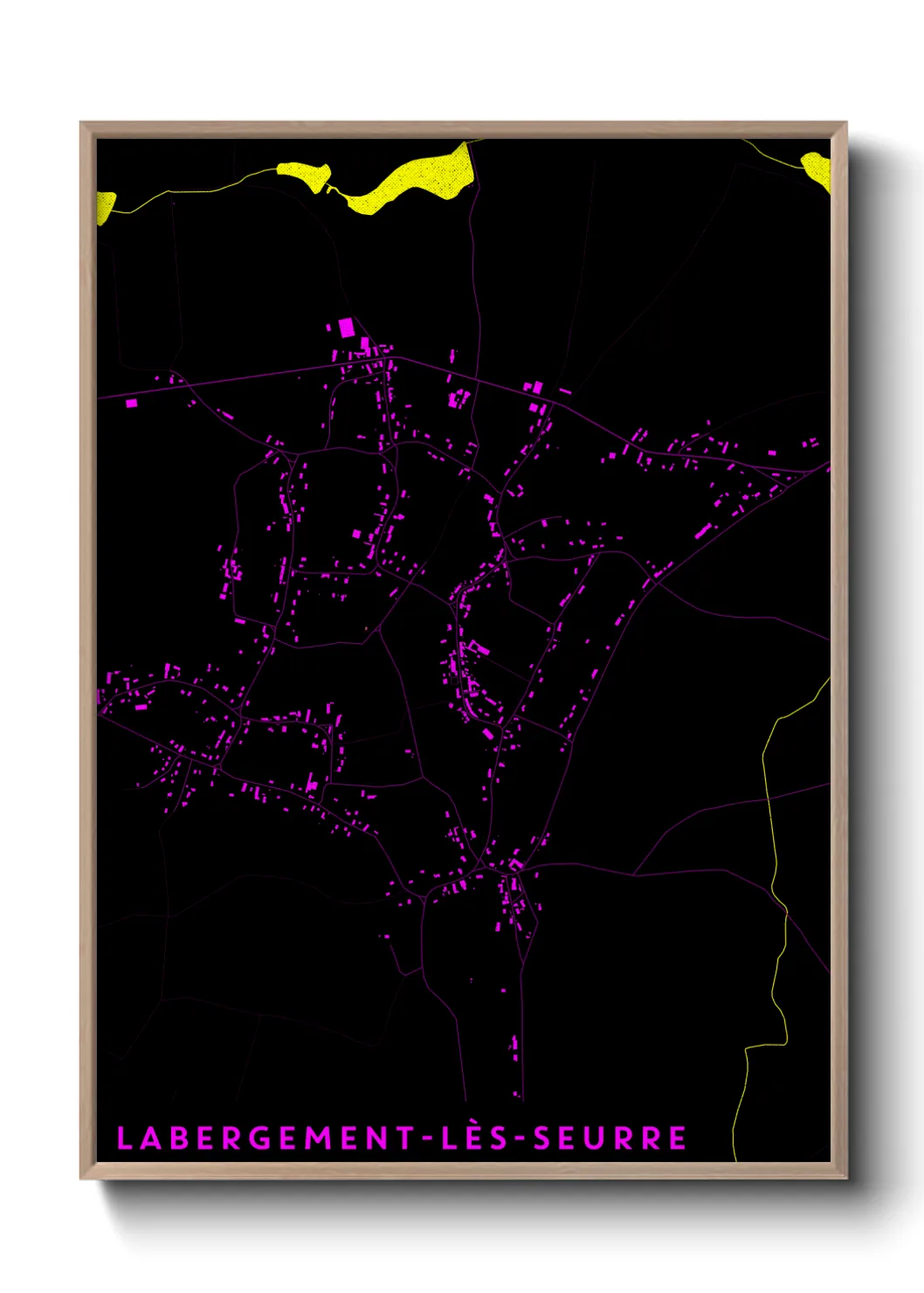 Une affiche de carte sur Labergement-lès-Seurre