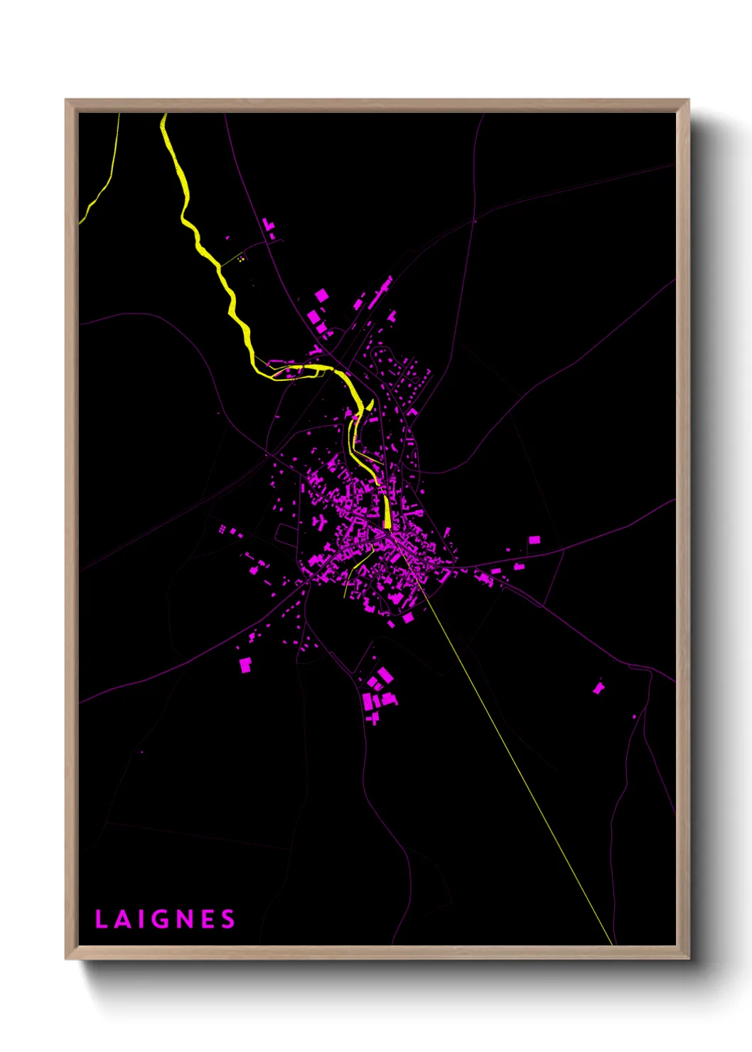 Une affiche de carte sur Laignes