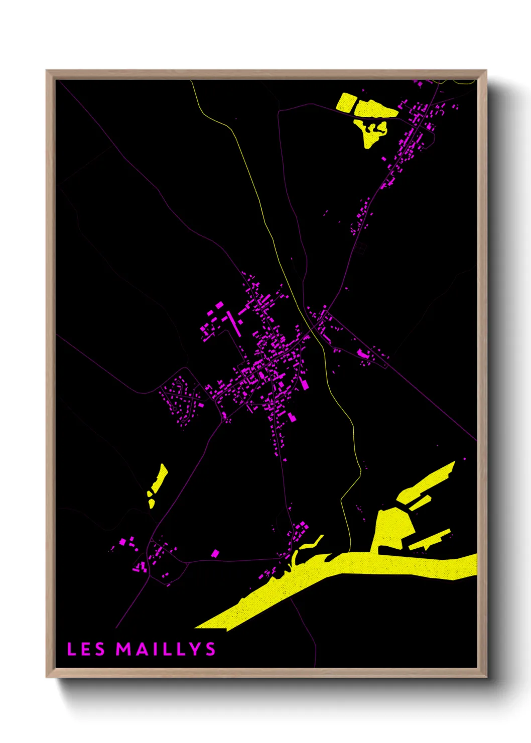 Une affiche de carte sur Les Maillys