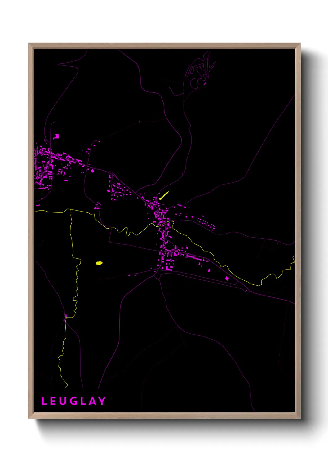 Une affiche de carte sur Leuglay
