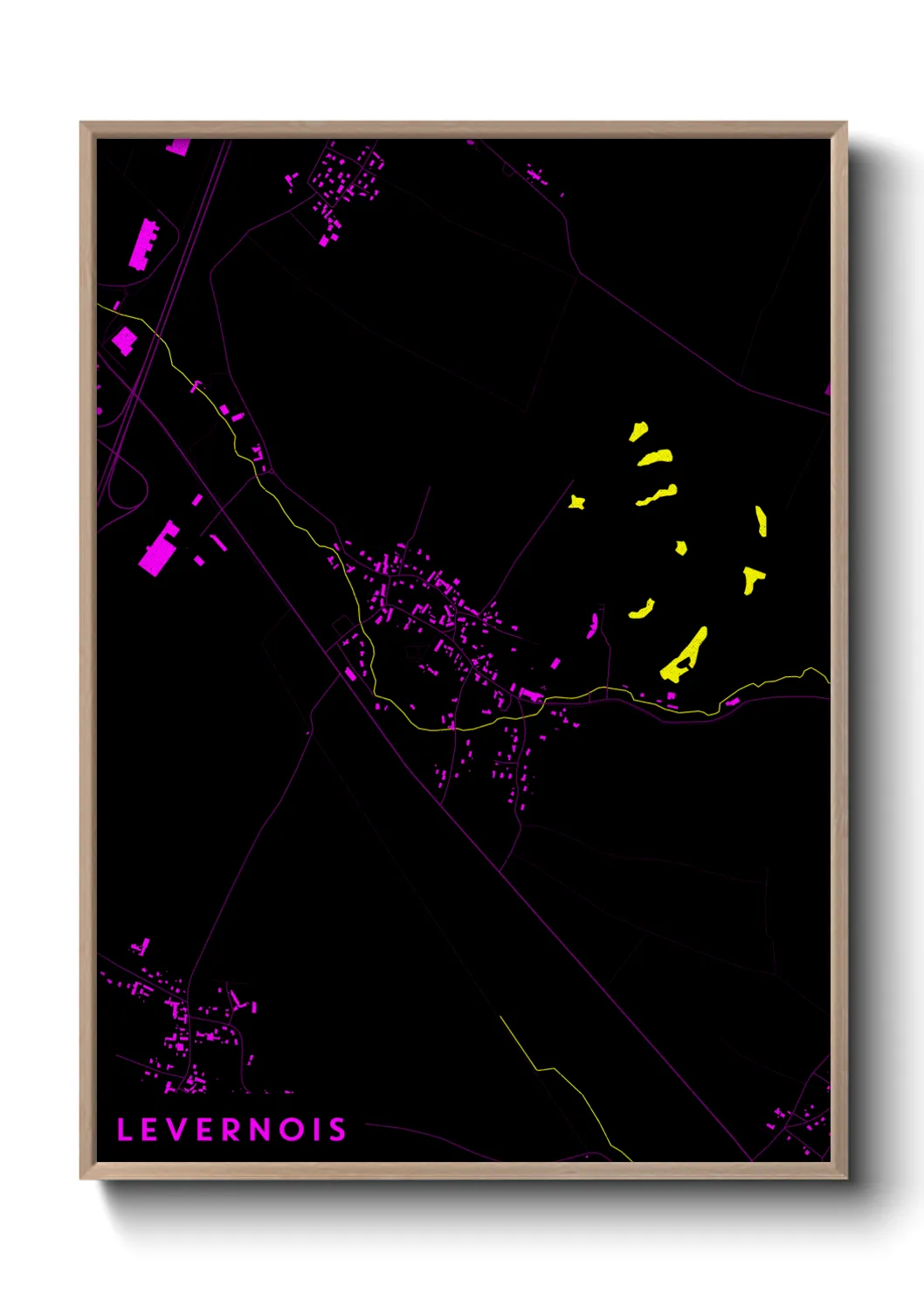 Une affiche de carte sur Levernois