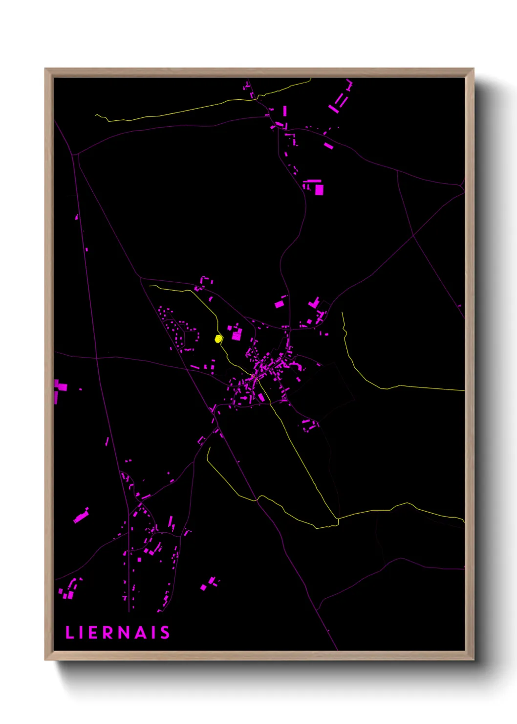 Une affiche de carte sur Liernais