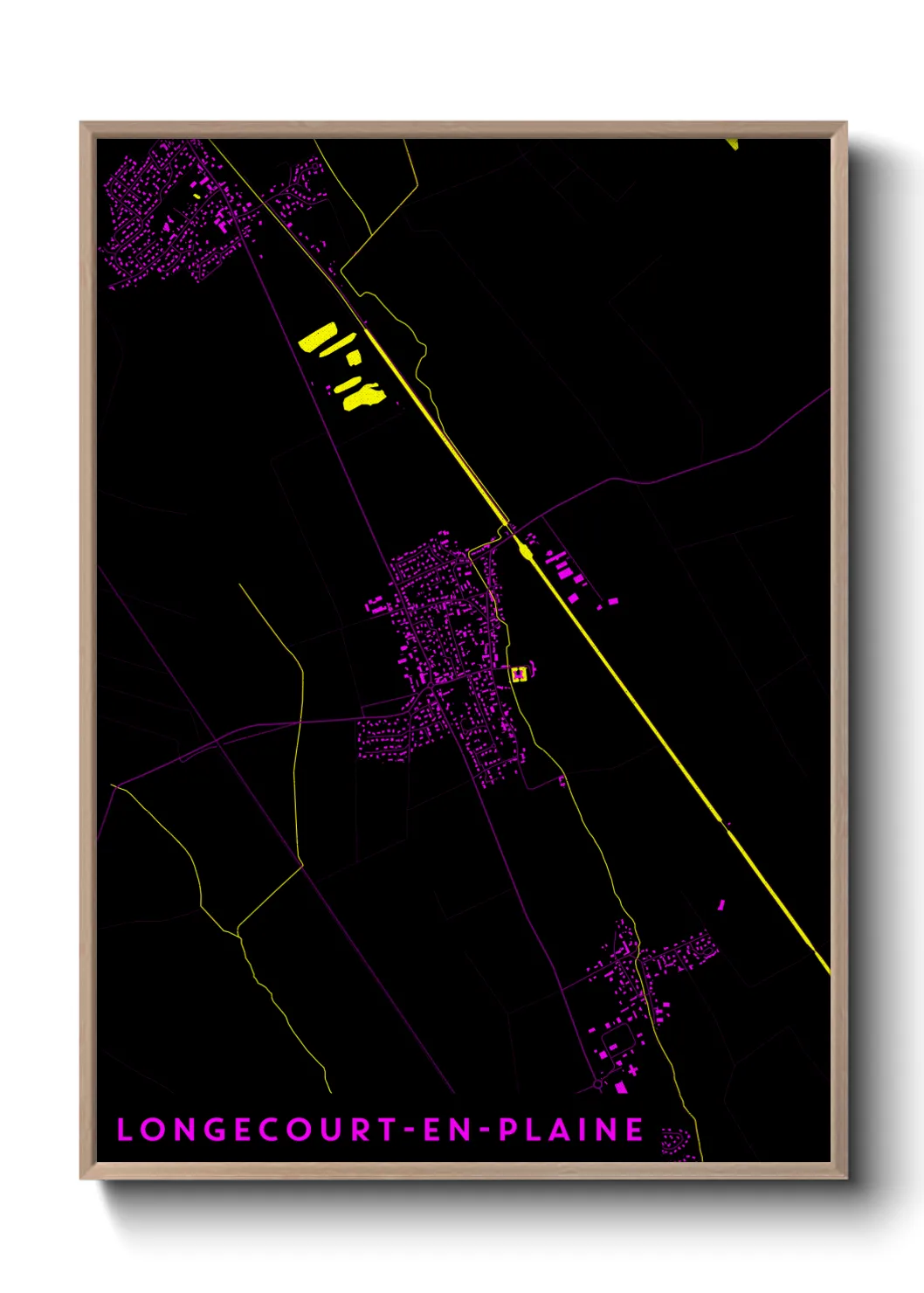Une affiche de carte sur Longecourt-en-Plaine