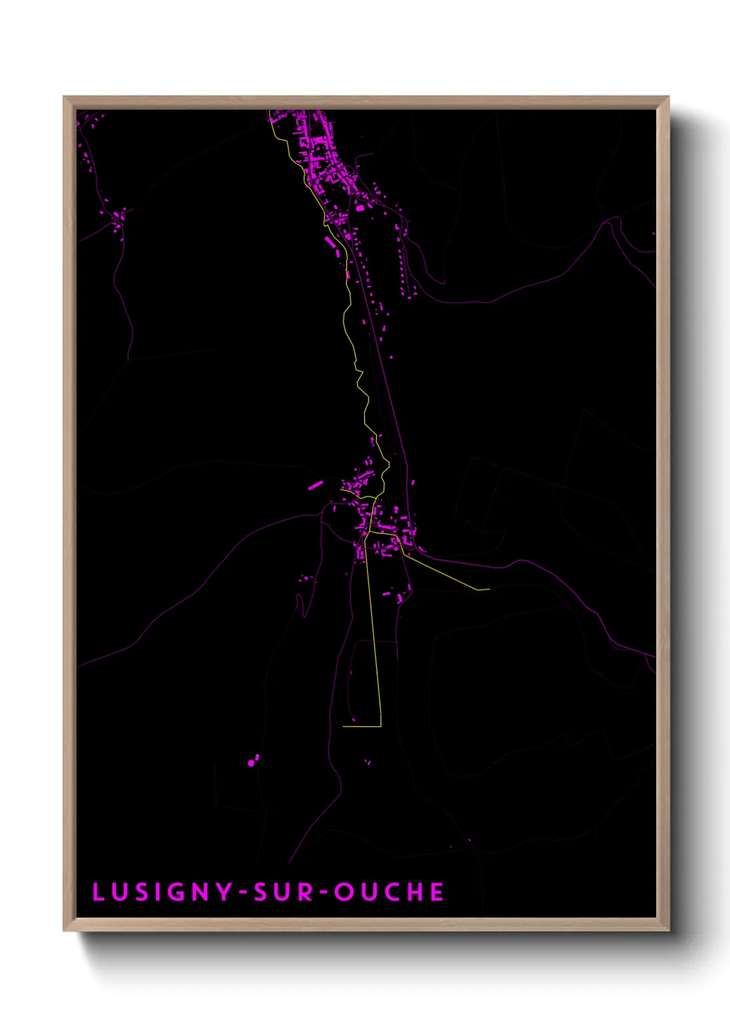 Une affiche de carte sur Lusigny-sur-Ouche