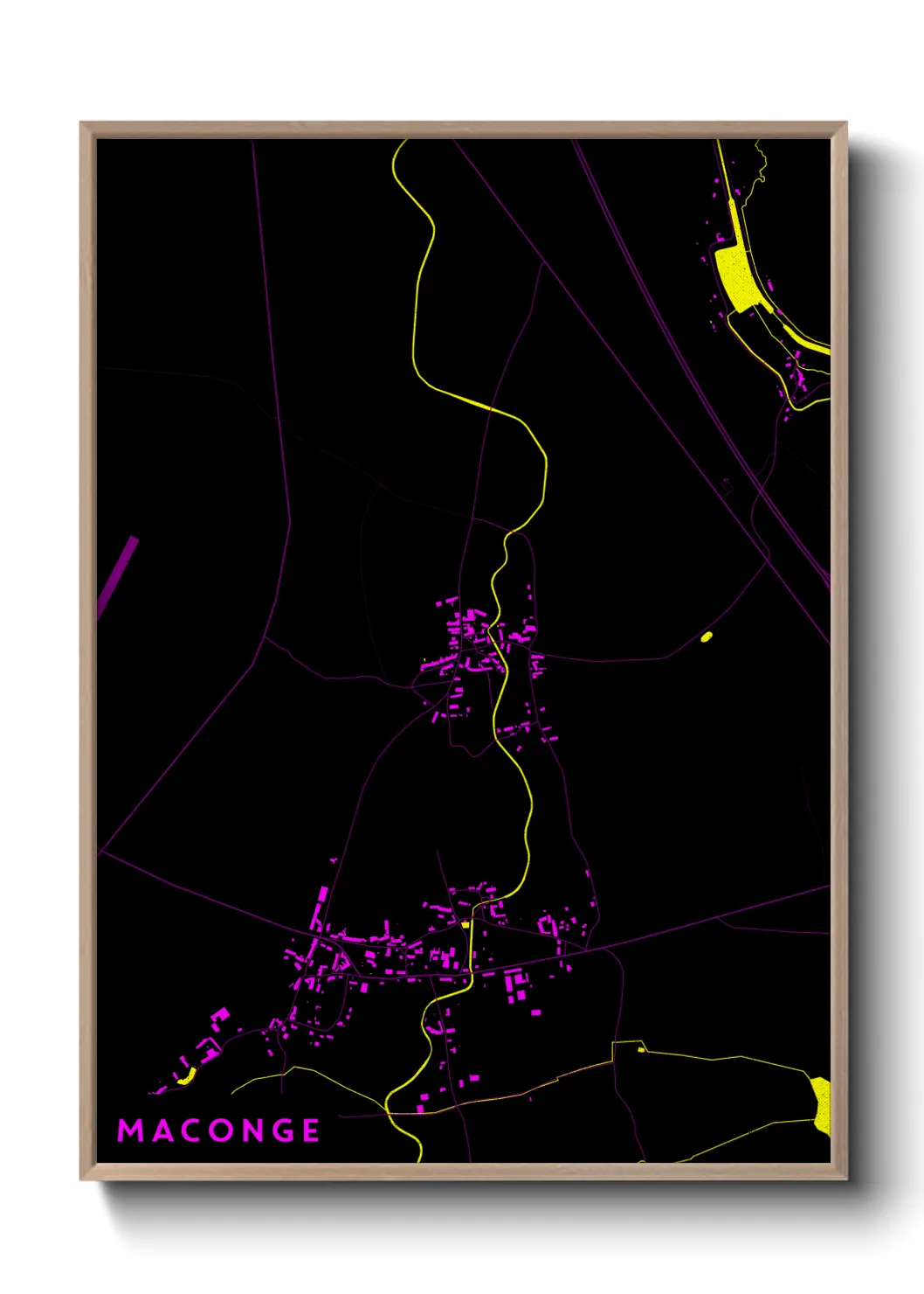 Une affiche de carte sur Maconge
