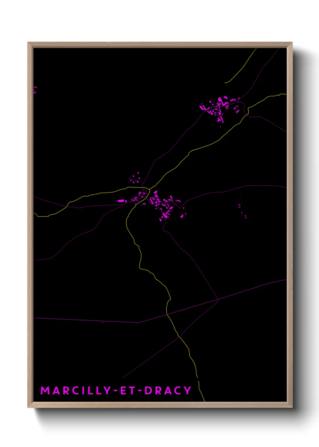 Une affiche de carte sur Marcilly-et-Dracy