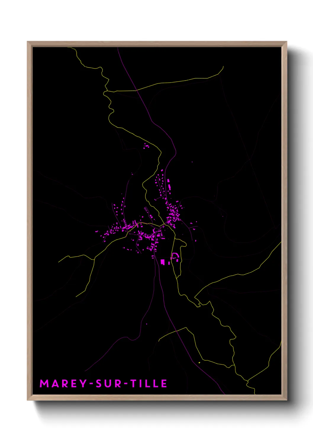Une affiche de carte sur Marey-sur-Tille