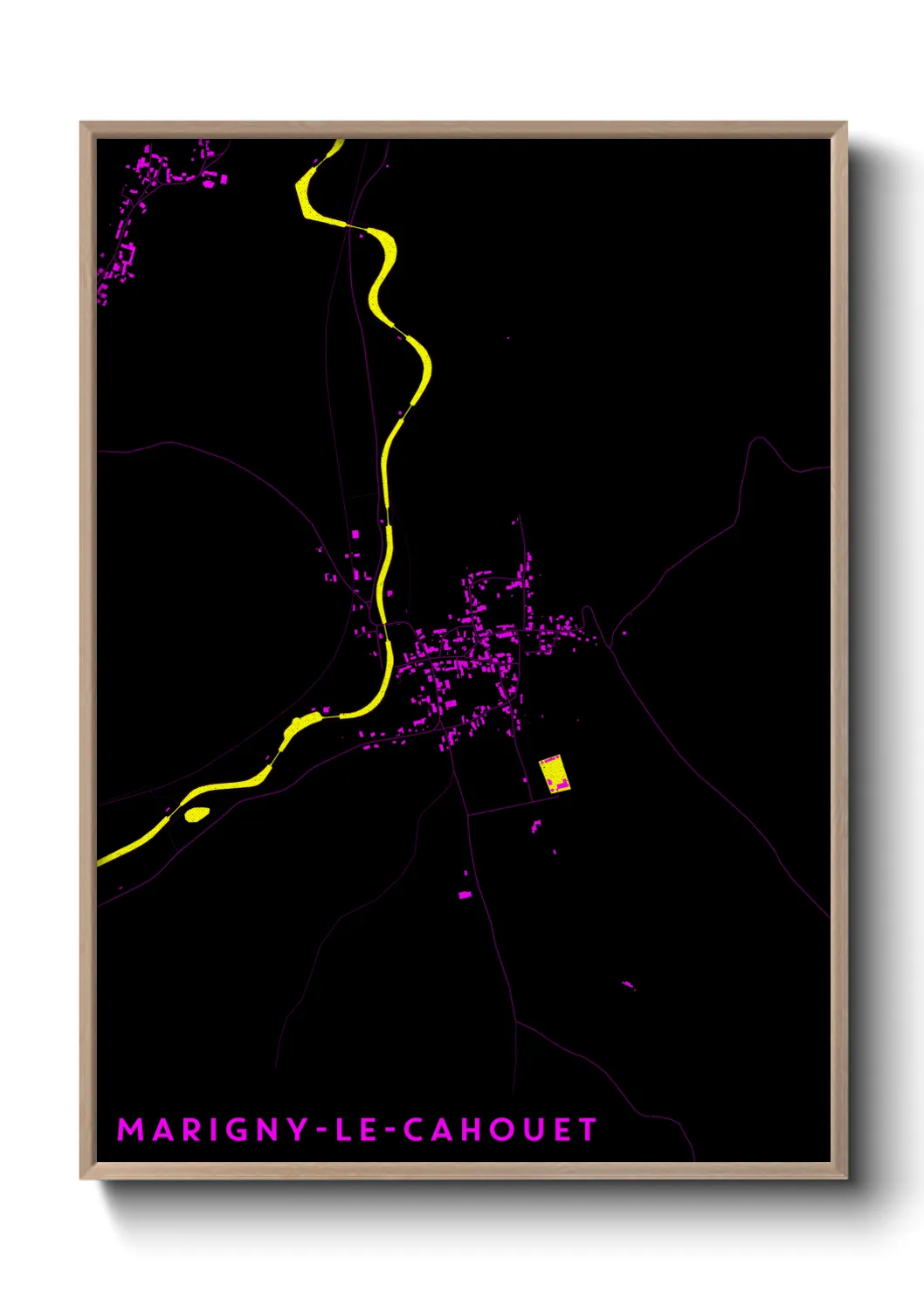 Une affiche de carte sur Marigny-le-Cahouet