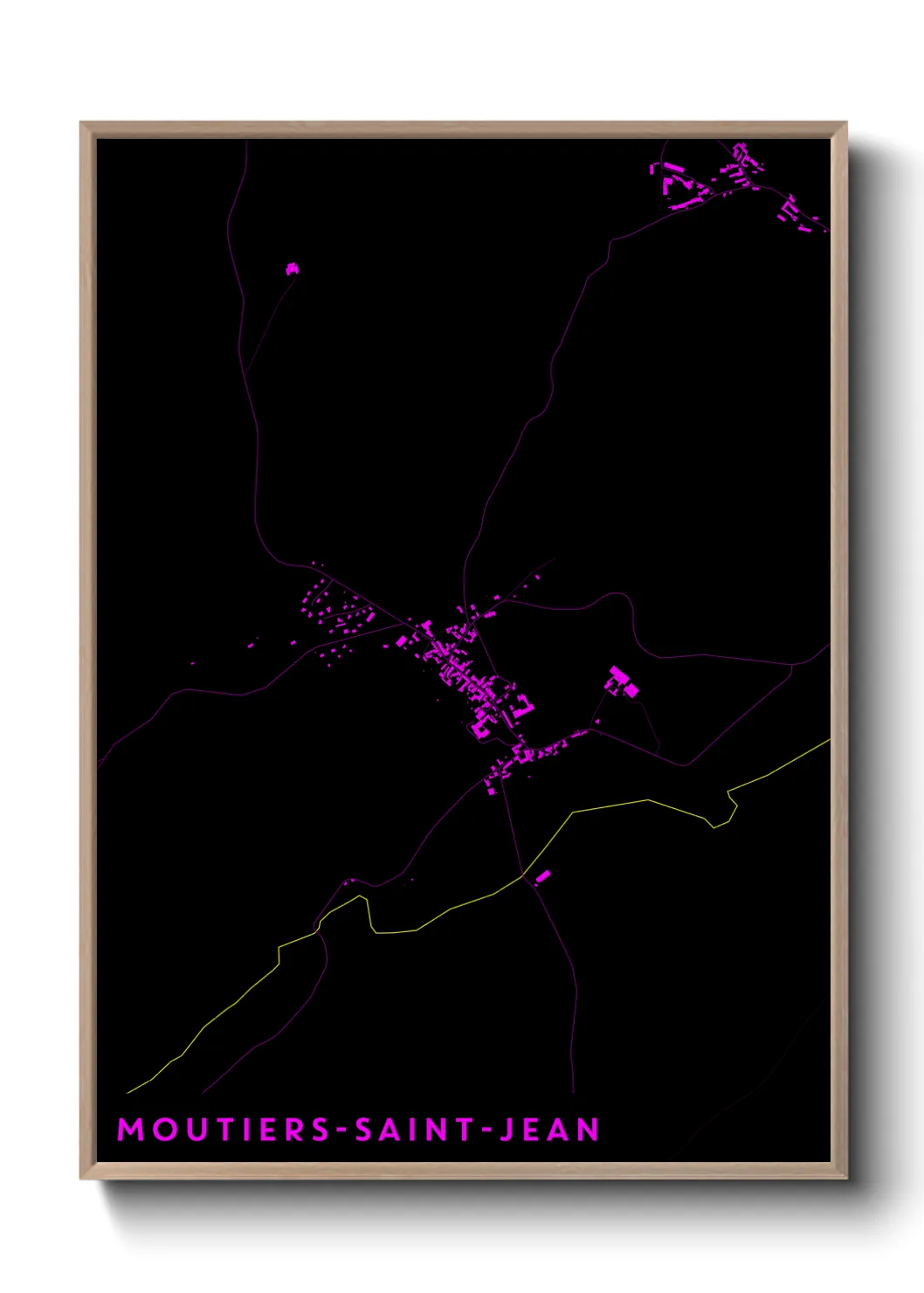 Une affiche de carte sur Moutiers-Saint-Jean