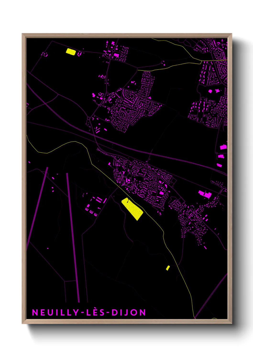 Une affiche de carte sur Neuilly-lès-Dijon