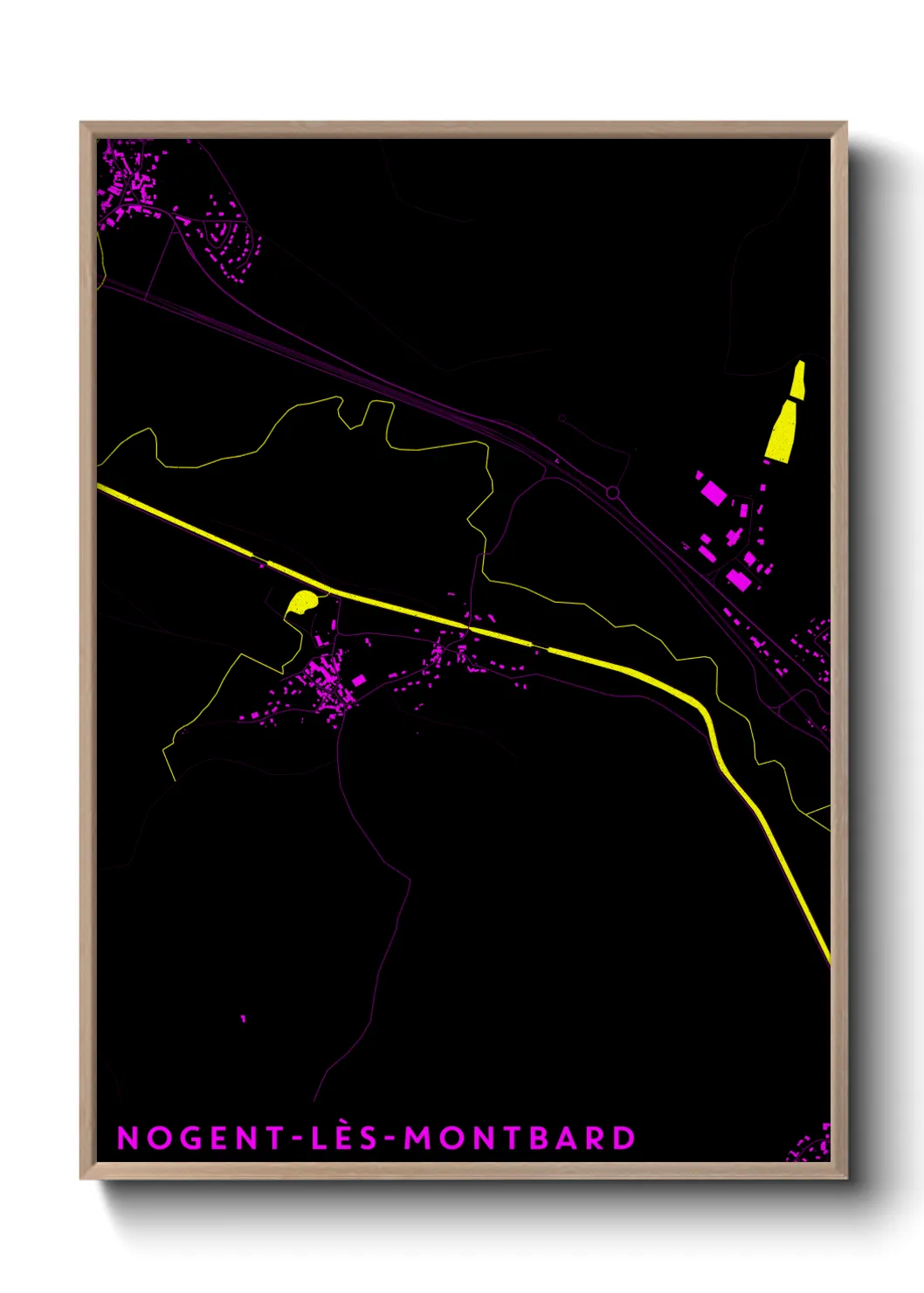 Une affiche de carte sur Nogent-lès-Montbard