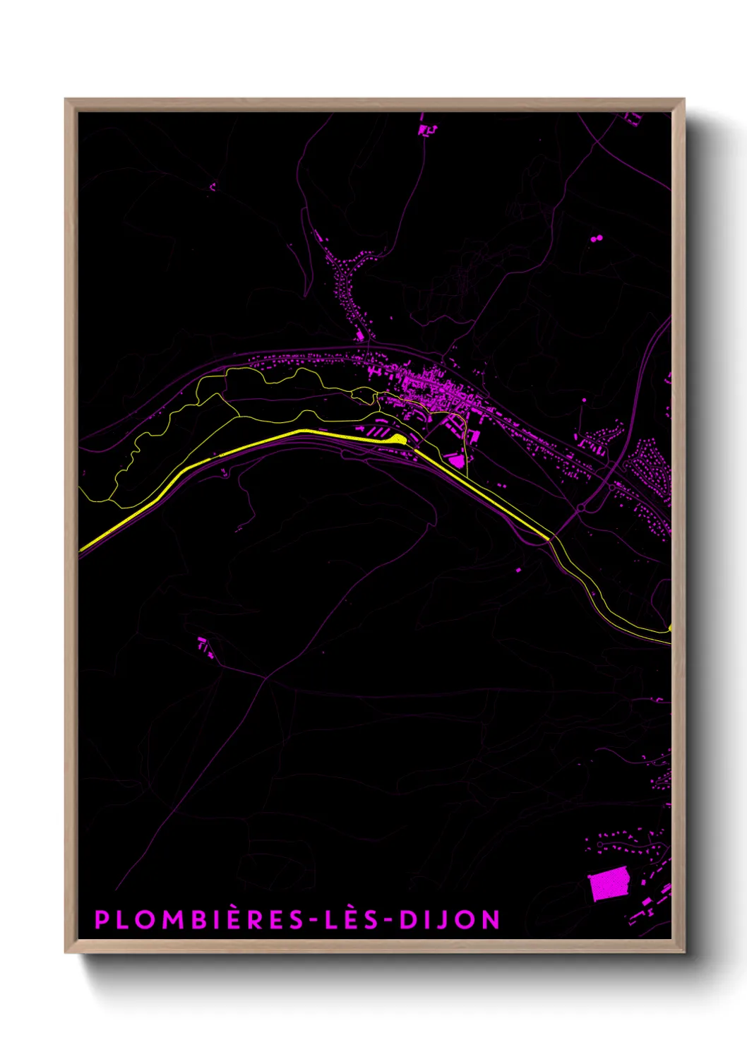 Une affiche de carte sur Plombières-lès-Dijon