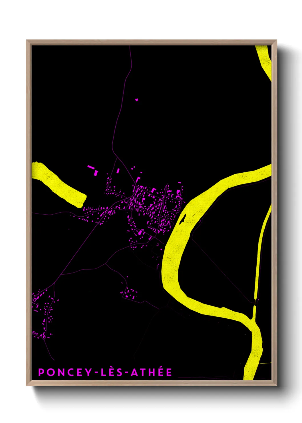 Une affiche de carte sur Poncey-lès-Athée