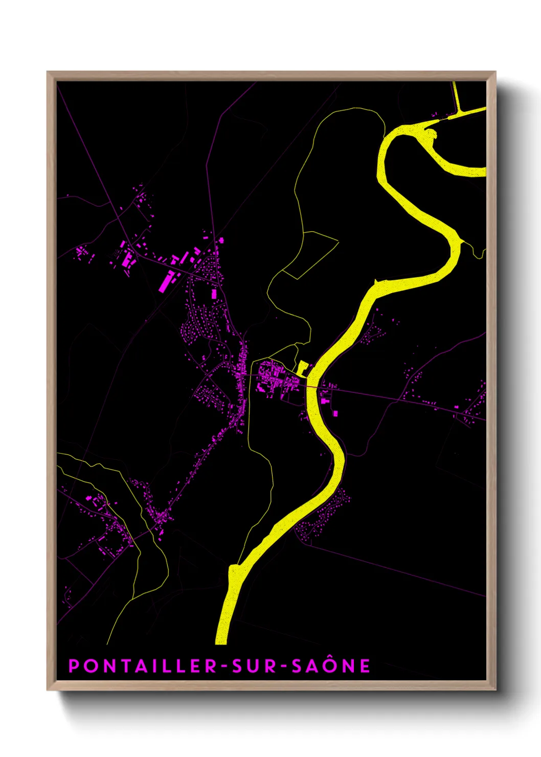 Une affiche de carte sur Pontailler-sur-Saône