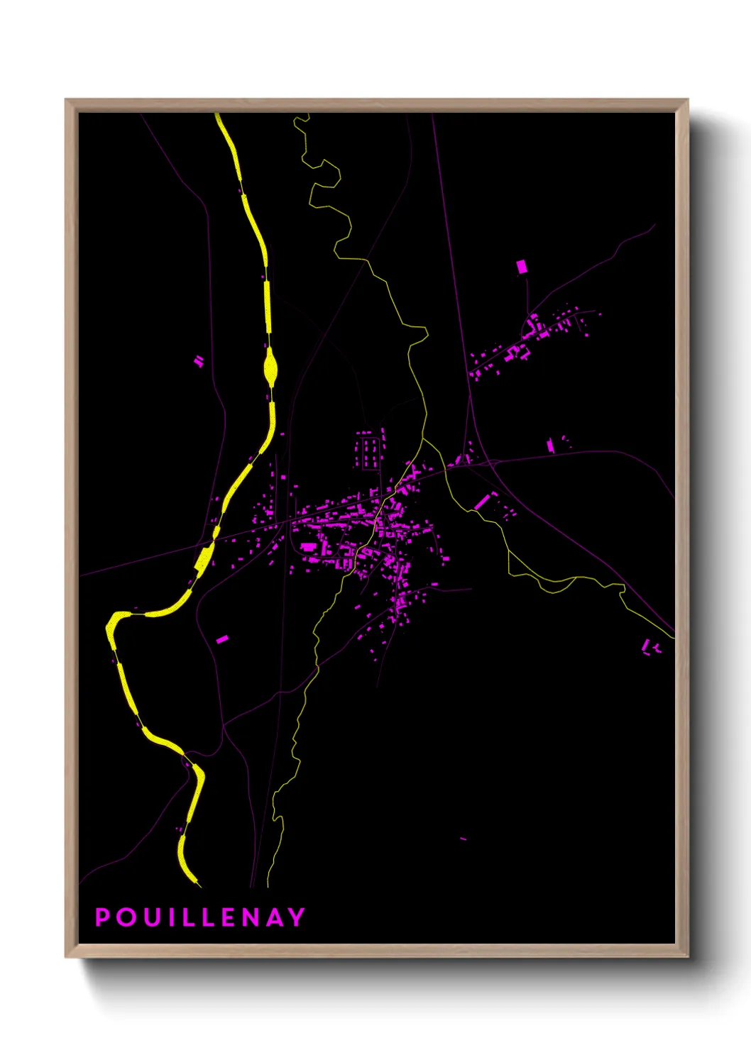 Une affiche de carte sur Pouillenay