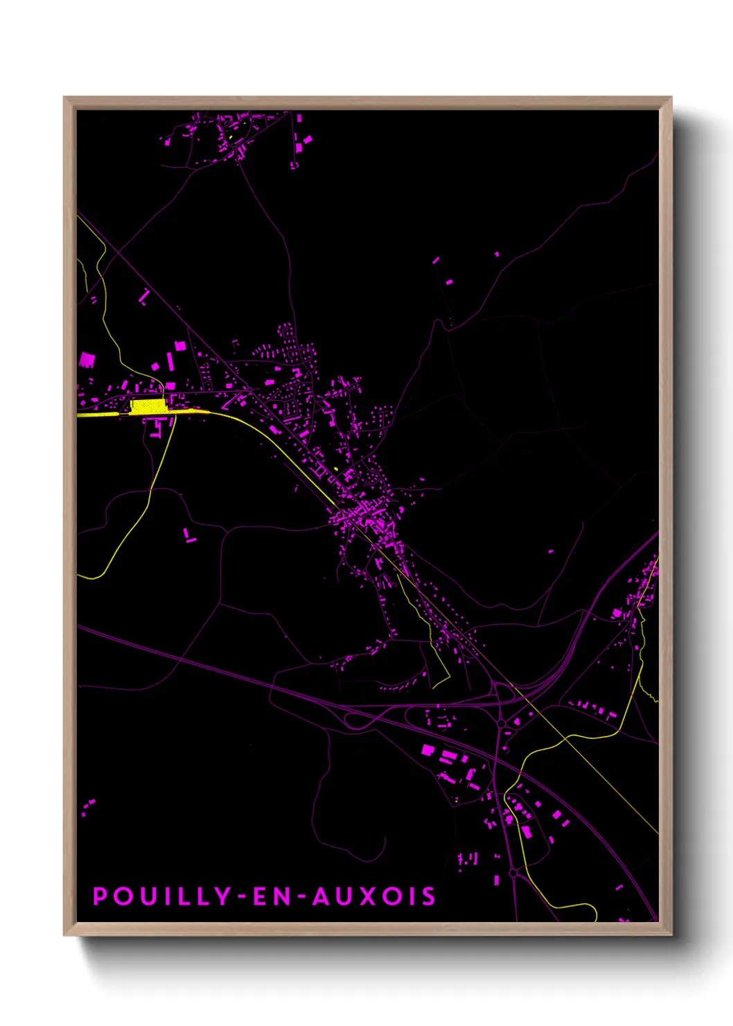 Une affiche de carte sur Pouilly-en-Auxois