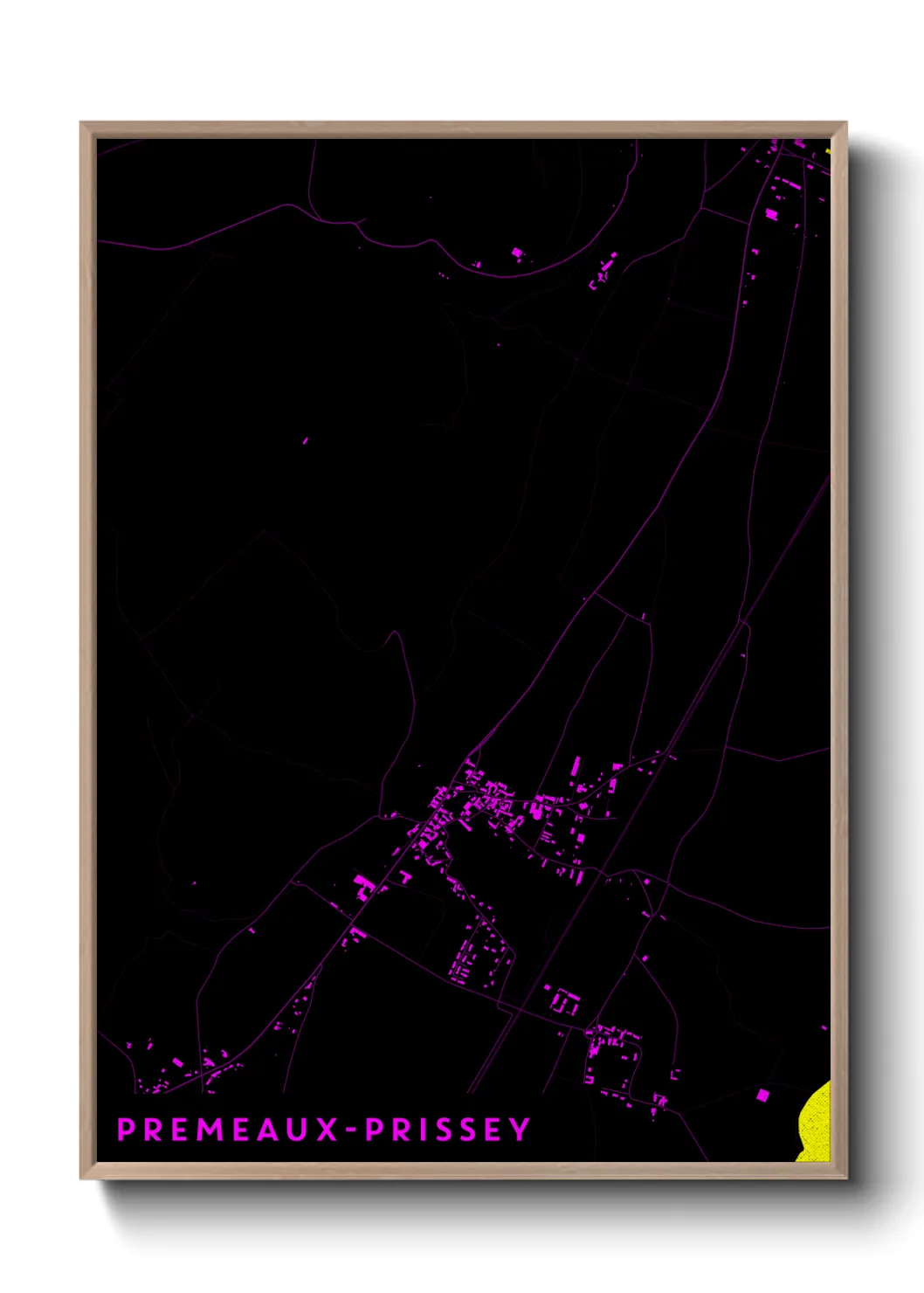 Une affiche de carte sur Premeaux-Prissey