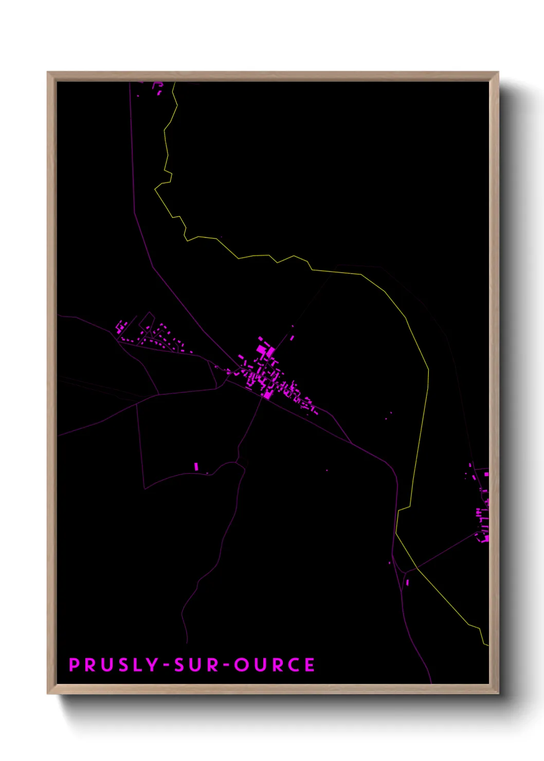 Un poster cartePrusly-sur-Ource