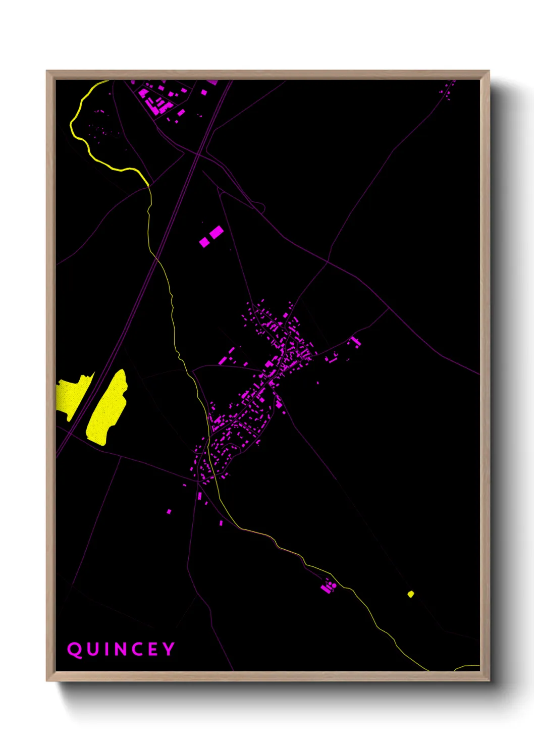 Une affiche de carte sur Quincey