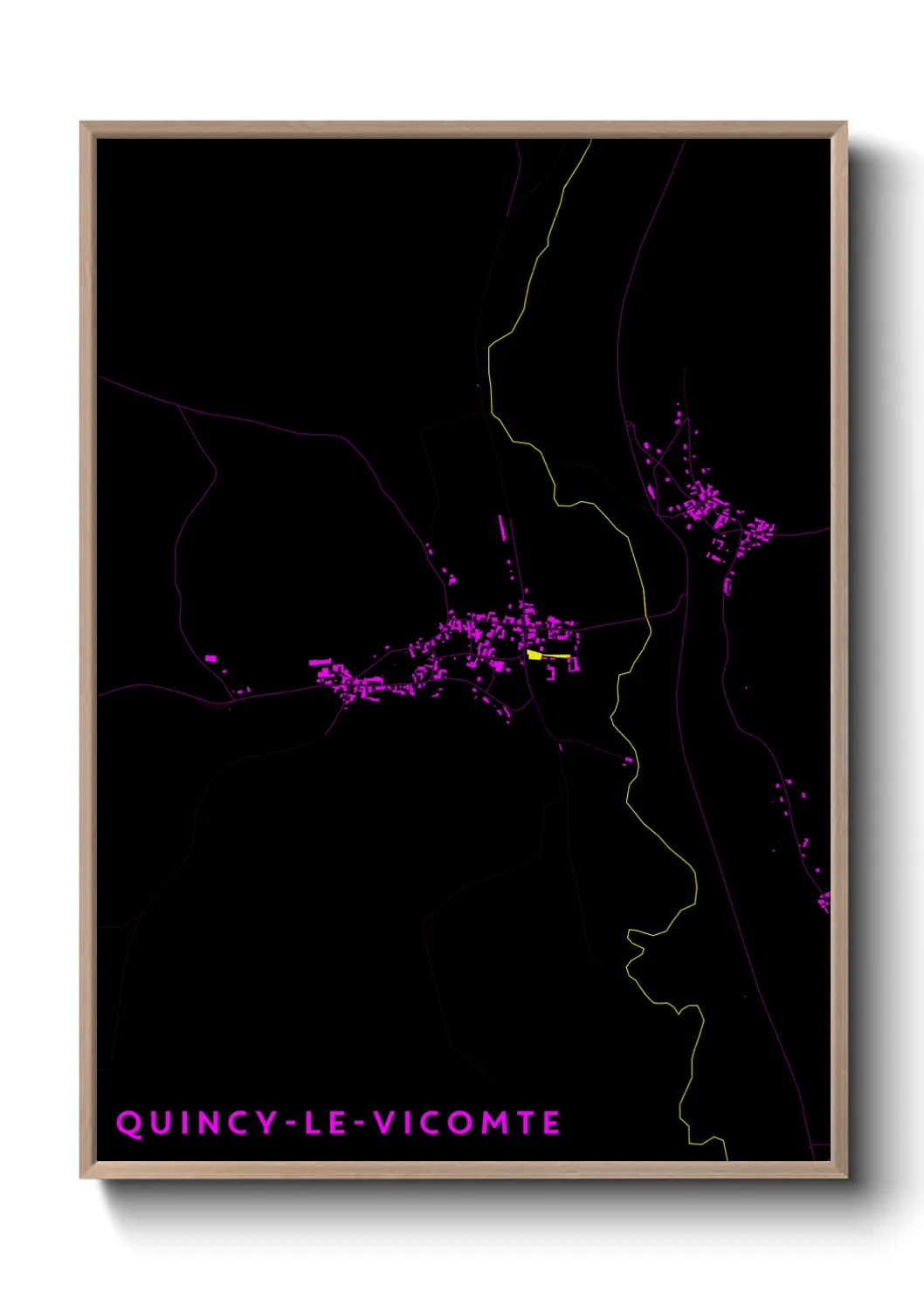 Une affiche de carte sur Quincy-le-Vicomte