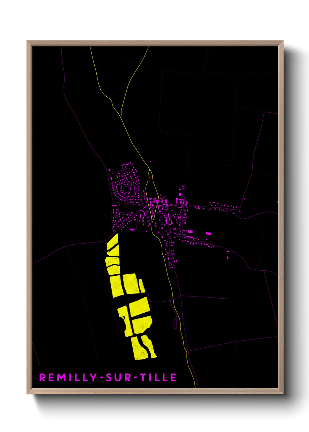 Une affiche de carte sur Remilly-sur-Tille