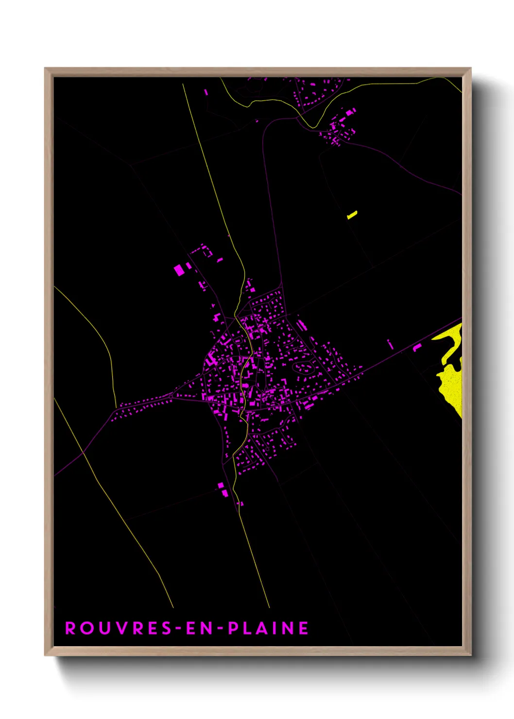 Une affiche de carte sur Rouvres-en-Plaine