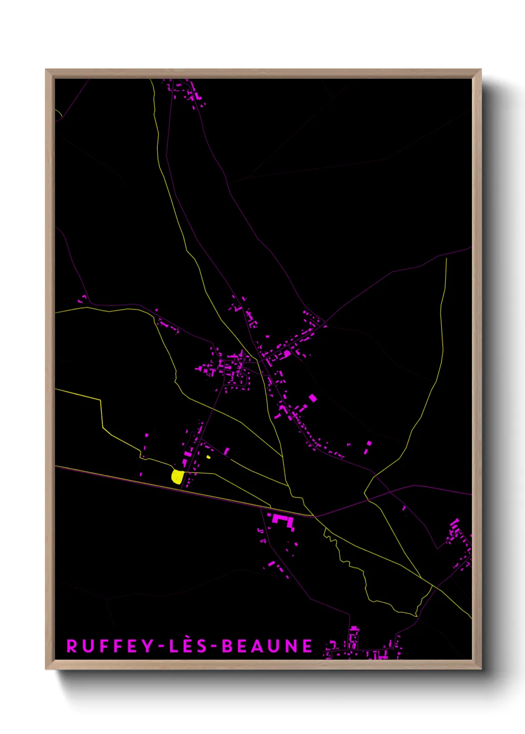 Une affiche de carte sur Ruffey-lès-Beaune