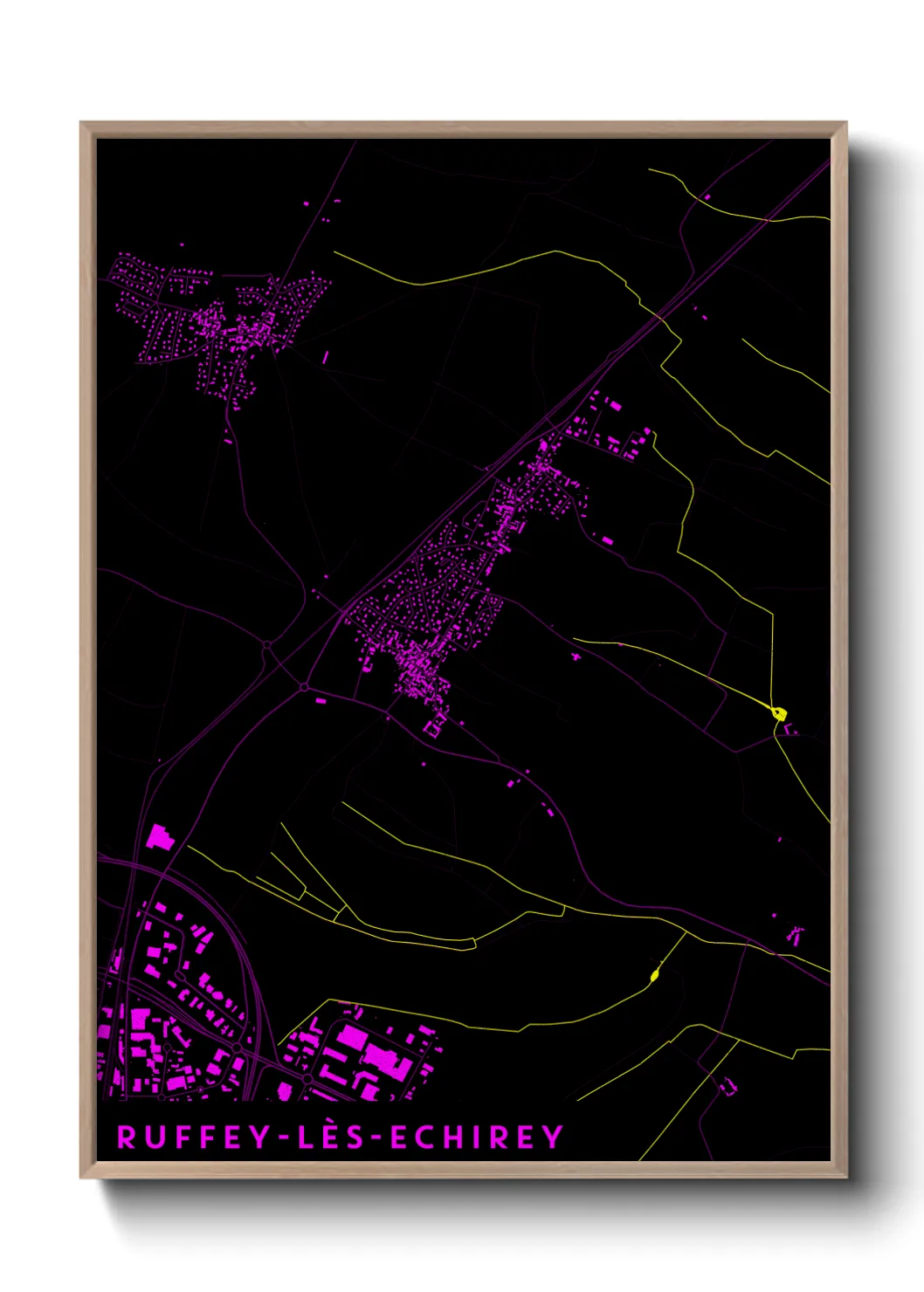 Une affiche de carte sur Ruffey-lès-Echirey