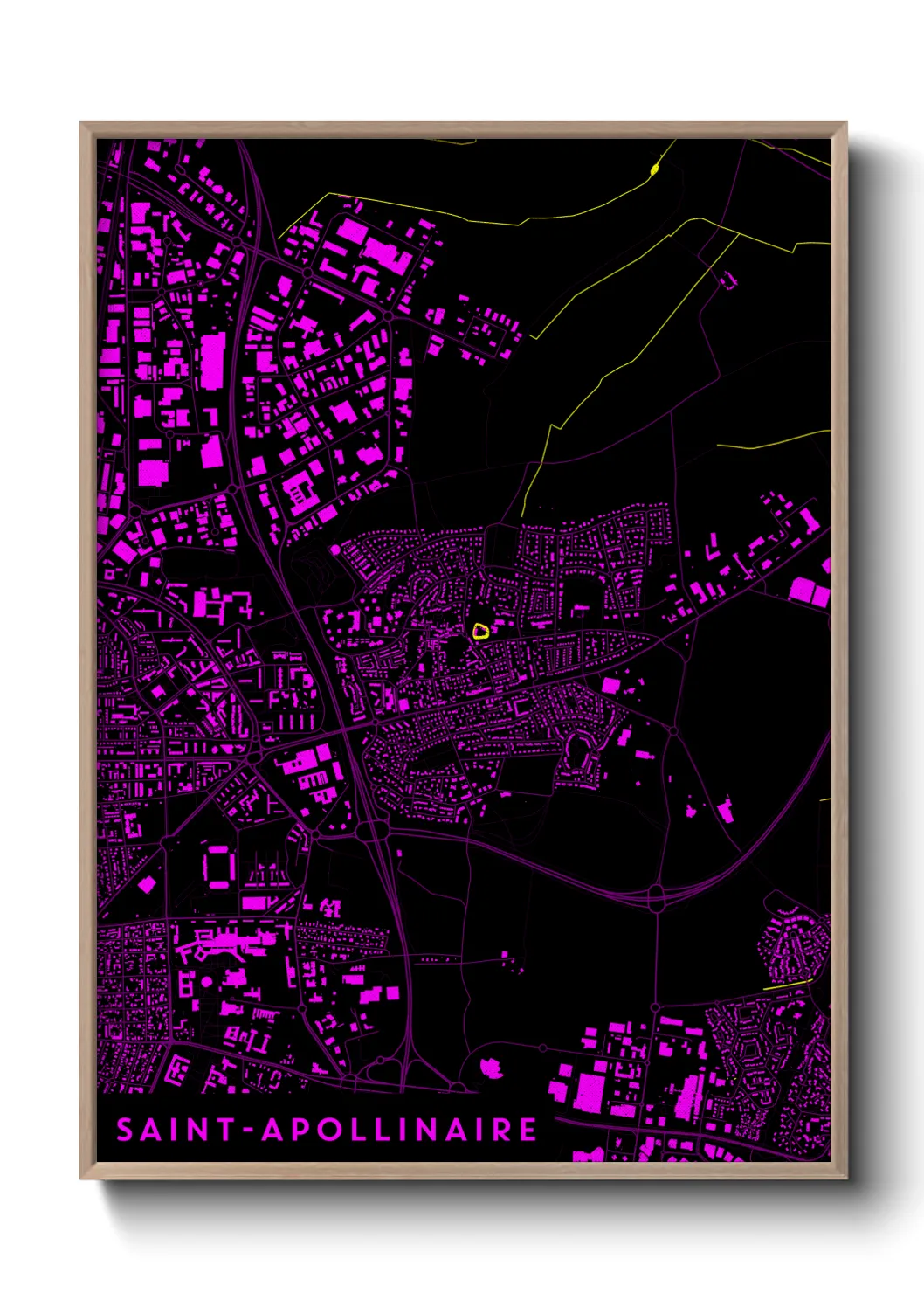 Une affiche de carte sur Saint-Apollinaire
