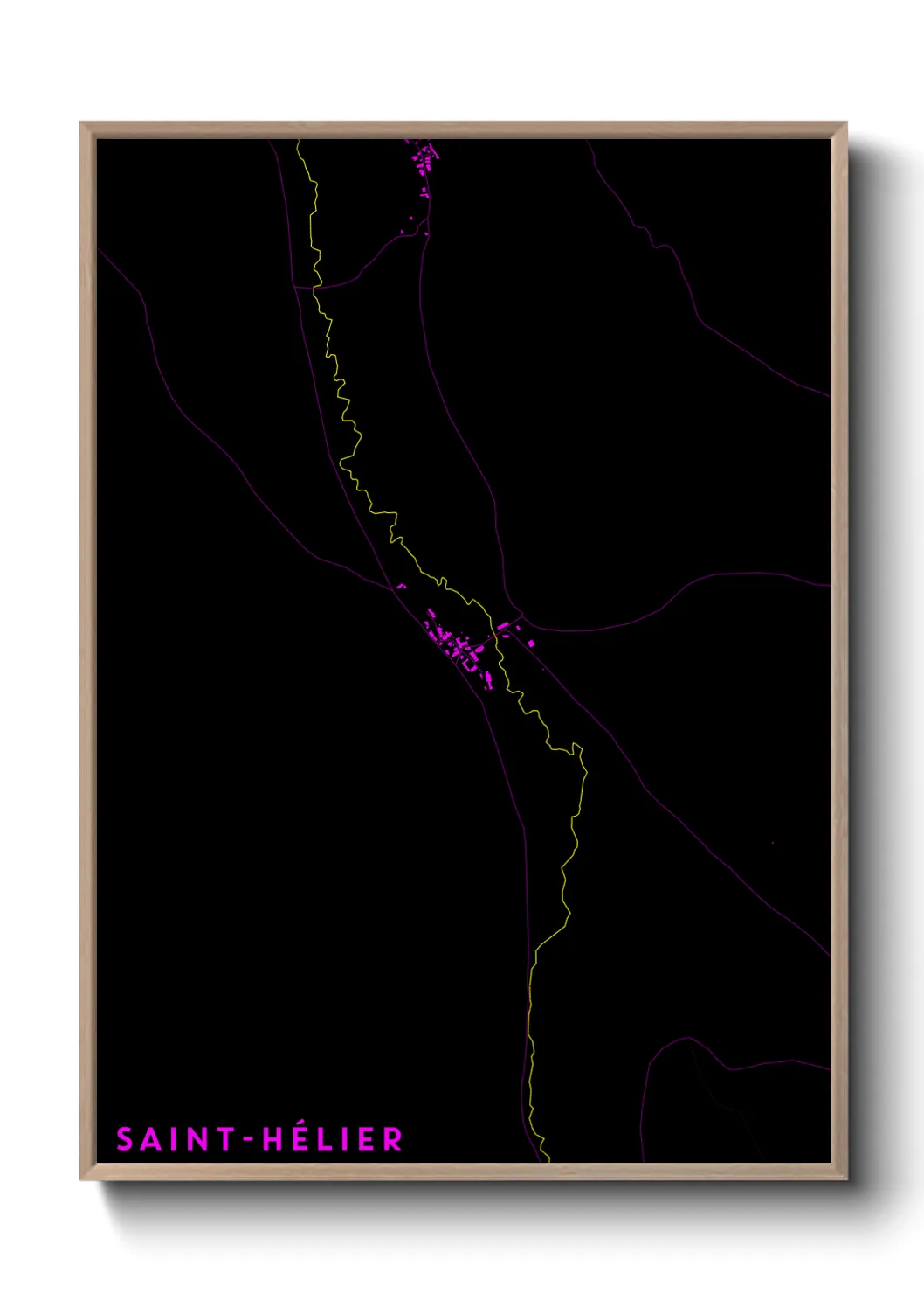 Une affiche de carte sur Saint-Hélier