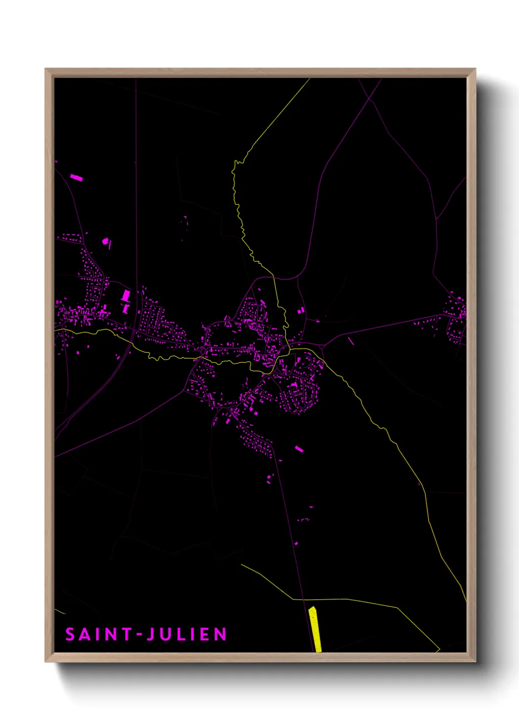 Une affiche de carte sur Saint-Julien