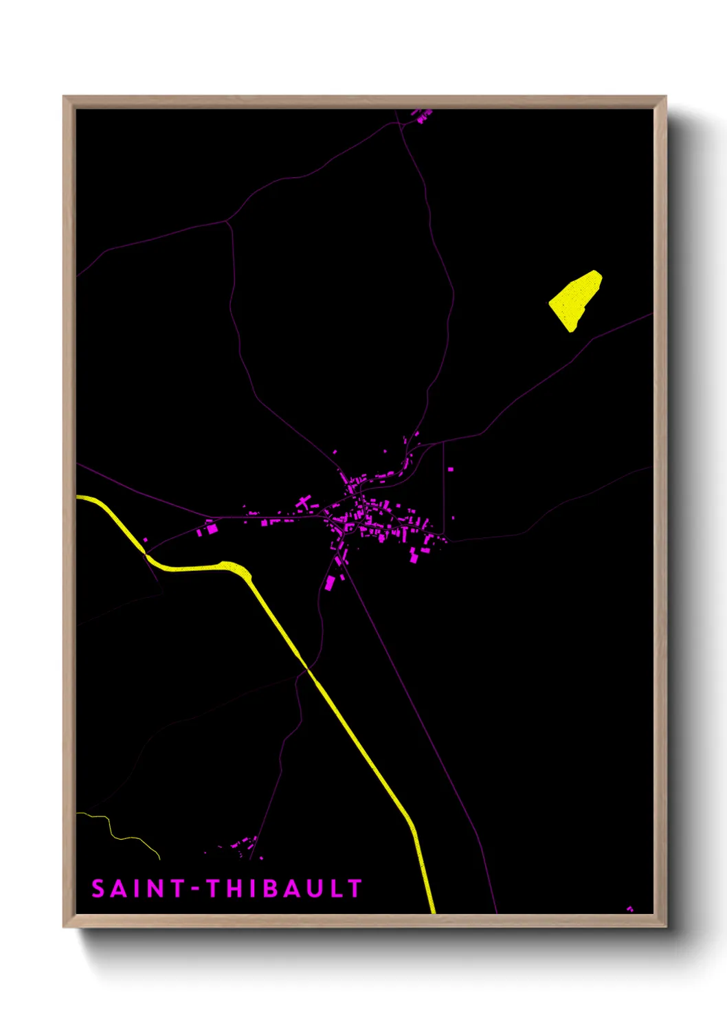Une affiche de carte sur Saint-Thibault