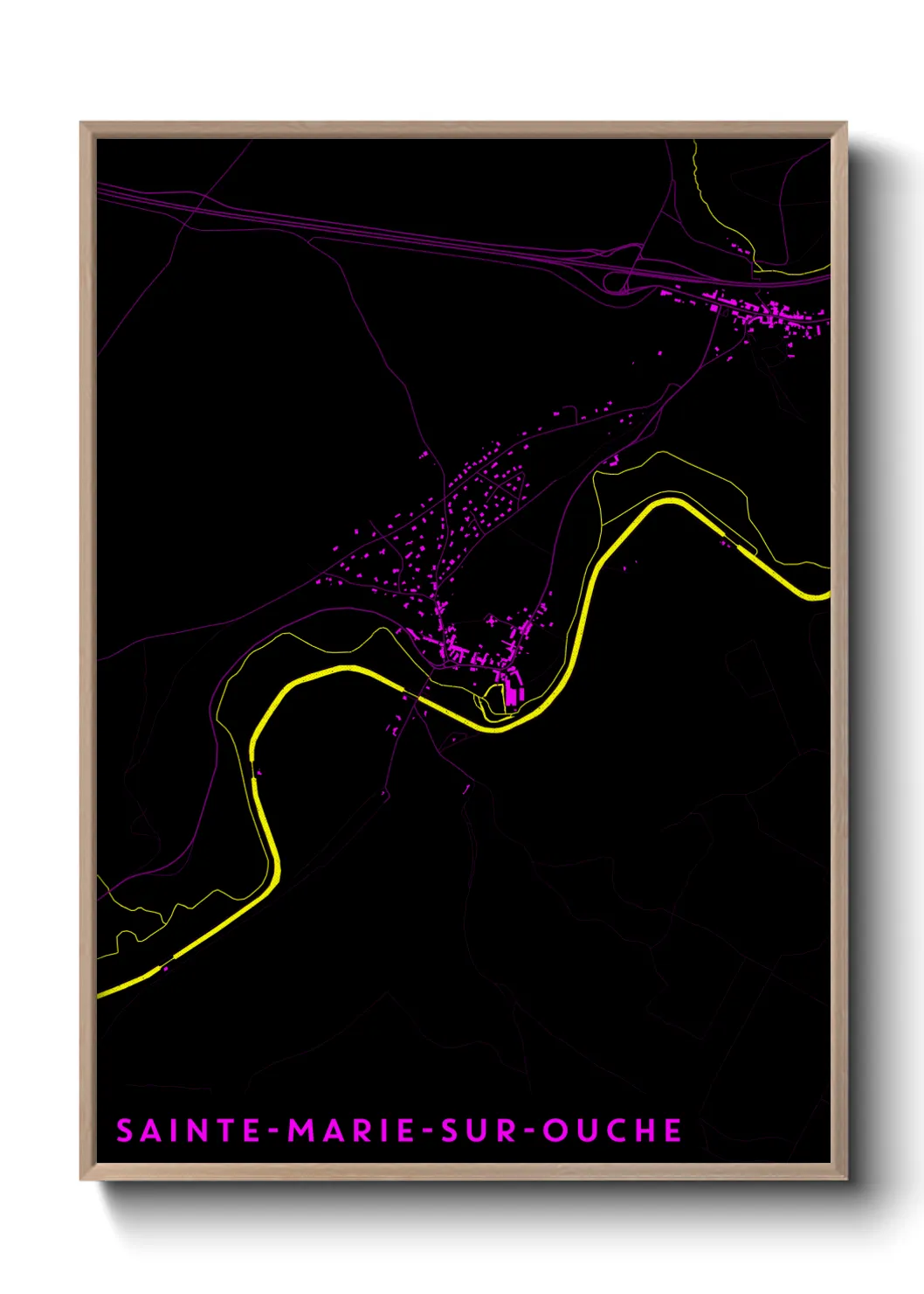 Une affiche de carte sur Sainte-Marie-sur-Ouche