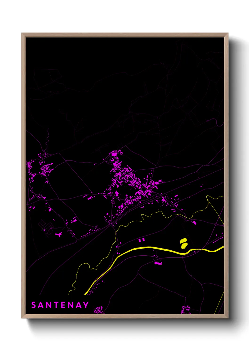 Une affiche de carte sur Santenay