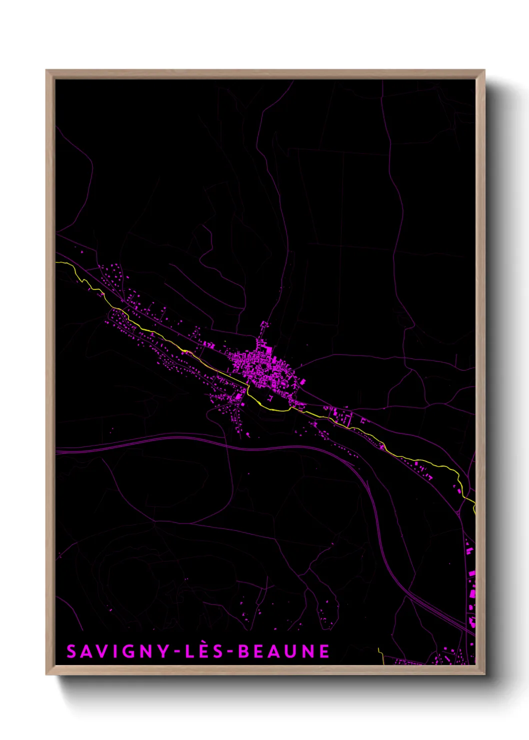 Une affiche de carte sur Savigny-lès-Beaune
