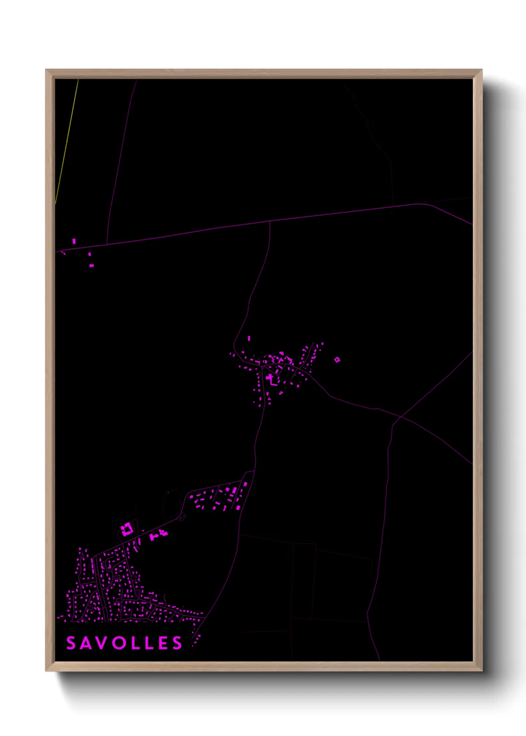 Une affiche de carte sur Savolles