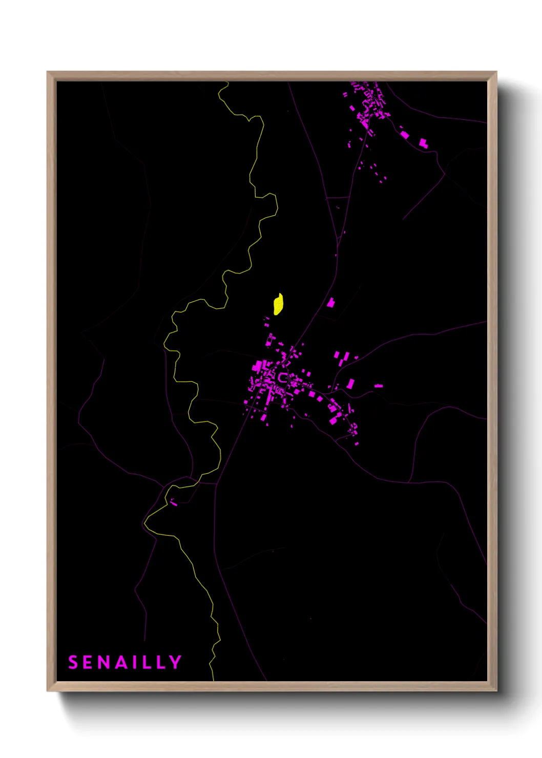 Une affiche de carte sur Senailly