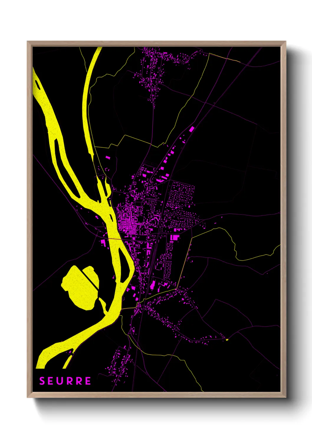 Une affiche de carte sur Seurre