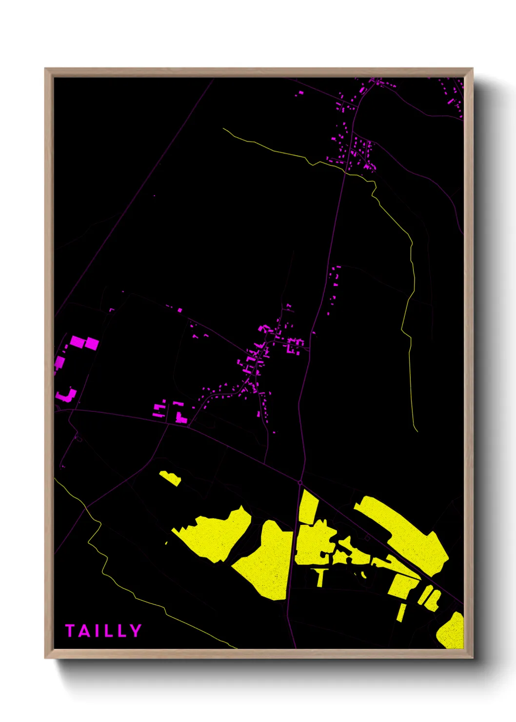 Une affiche de carte sur Tailly