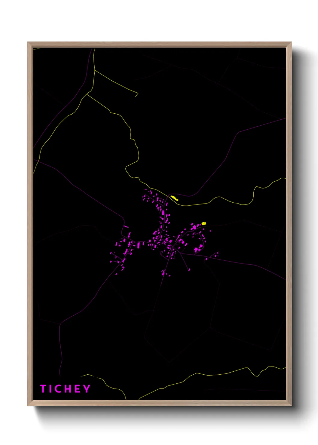 Une affiche de carte sur Tichey
