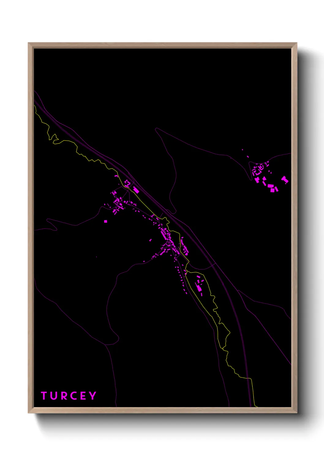 Une affiche de carte sur Turcey