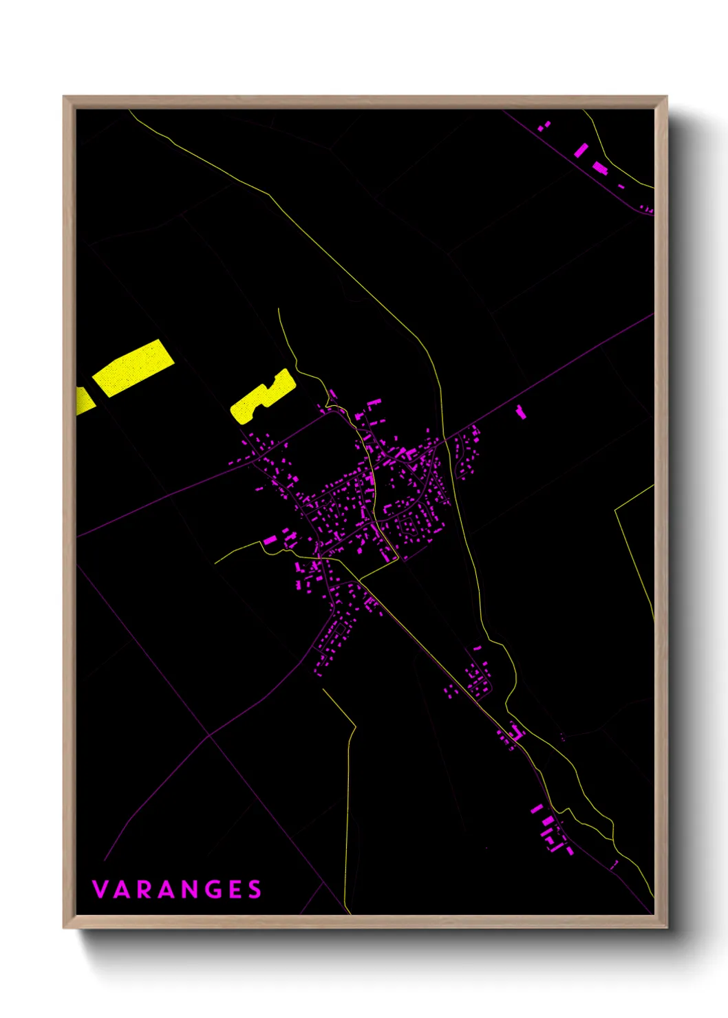 Une affiche de carte sur Varanges