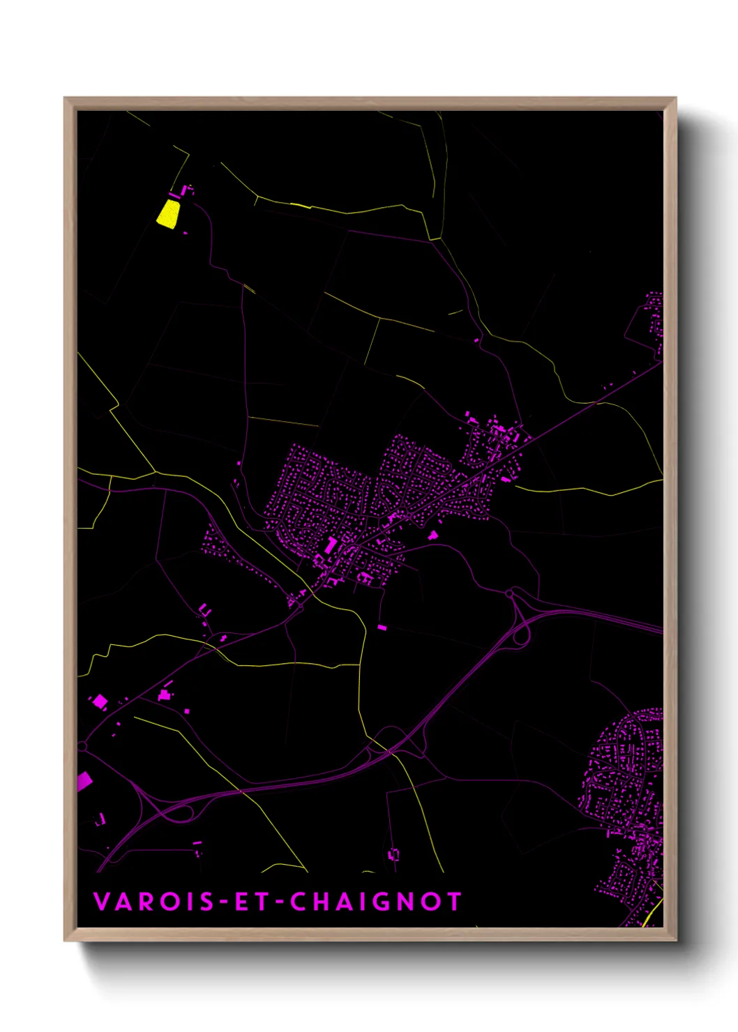 Une affiche de carte sur Varois-et-Chaignot