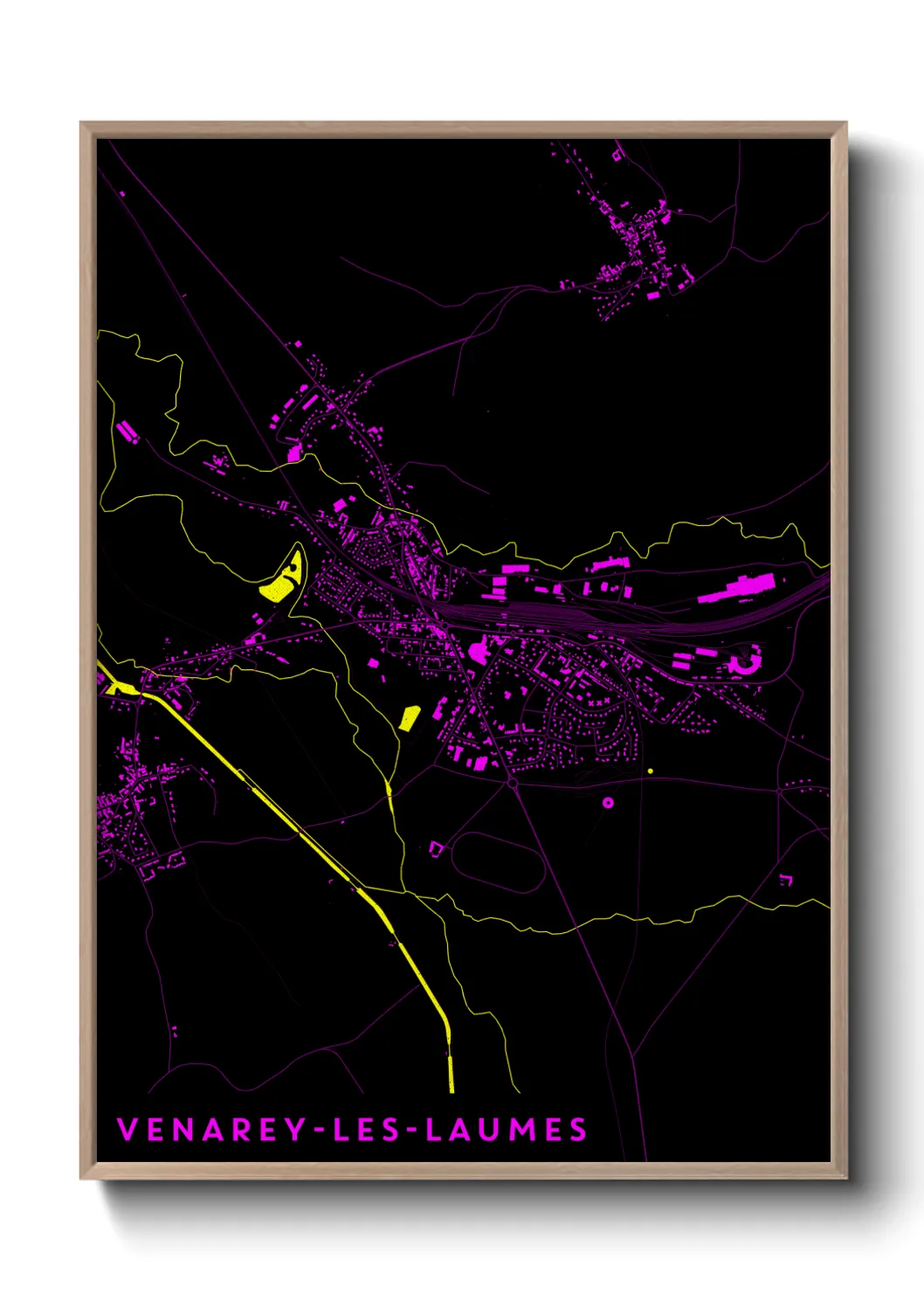 Une affiche de carte sur Venarey-les-Laumes
