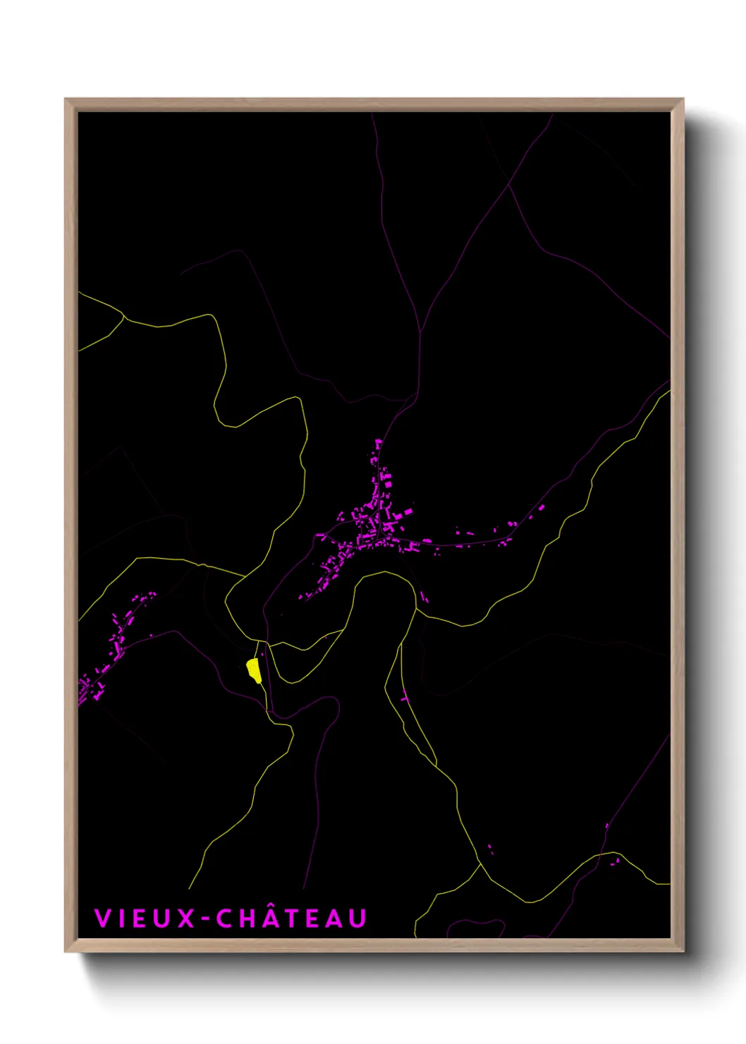 Une affiche de carte sur Vieux-Château