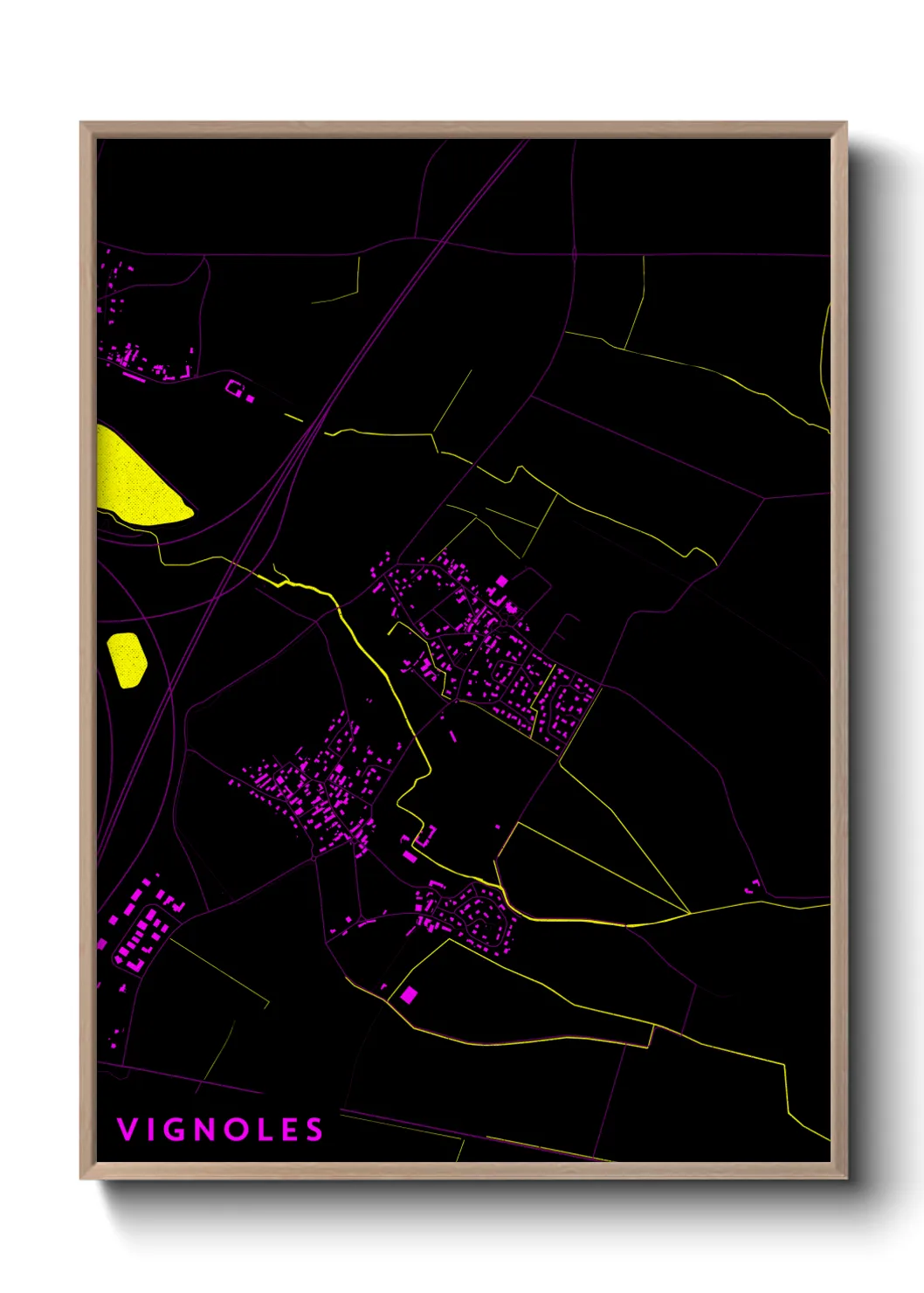 Une affiche de carte sur Vignoles